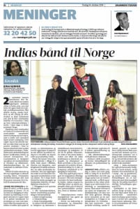 Kronikk av Rina Sunder i Drammens Tidende 14. oktober 2014