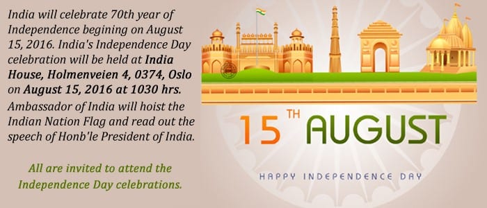 The invitation from Embassy of India, Oslo