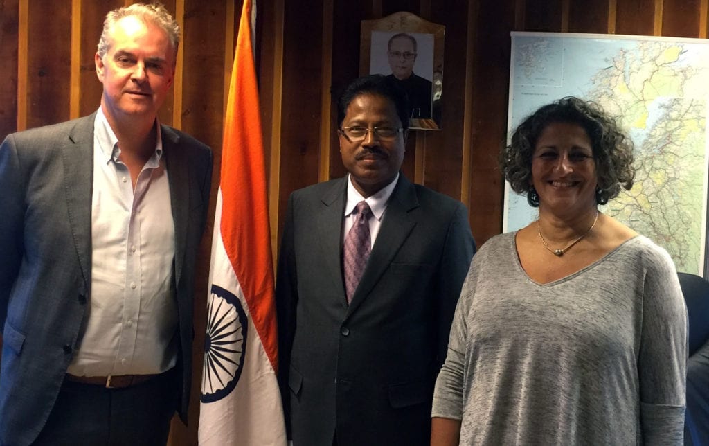 From left: NICCI General Secretary Trond Skundberg, Ambassador Debraj Pradhan and NICCI Chair Tima Iyer Utne.